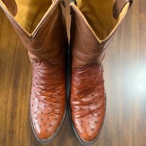 Tecovas Pecan Ostrich Zipper Boots 13D